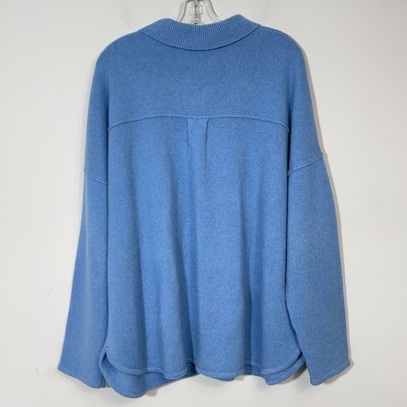 Madewell × DONNI Re(sourced) Cashmere Merino Shirt Jacket Blue Shaket Size XXL - Picture 6 of 13